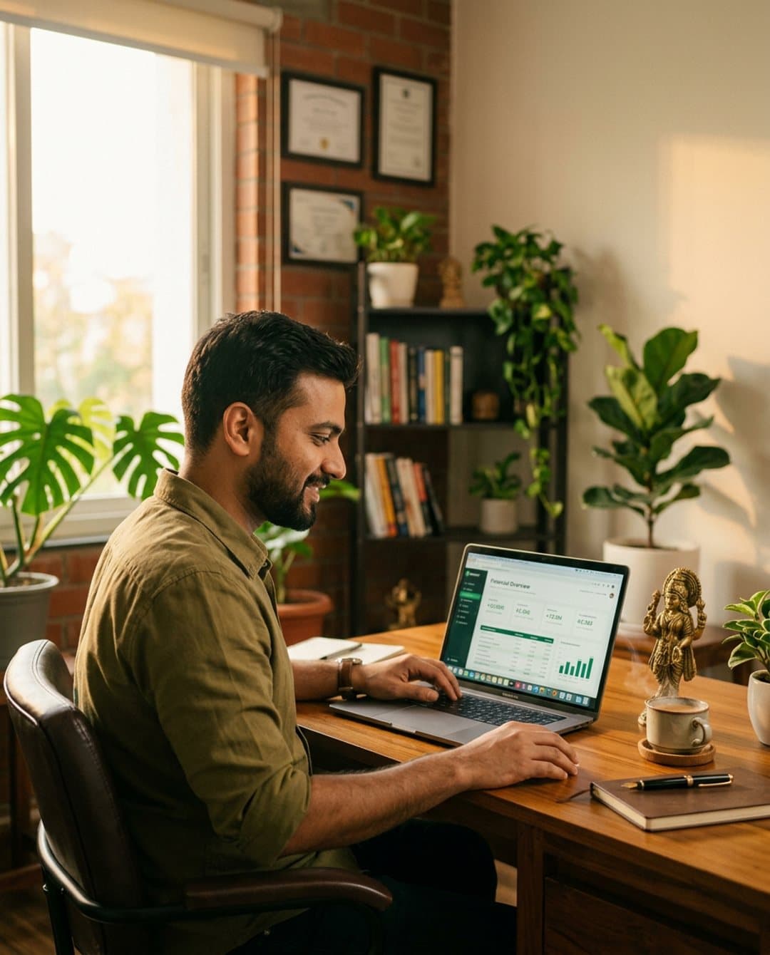Money without anxiety isn't a bigger number — it's a steadier seat. The same calm, in any month.